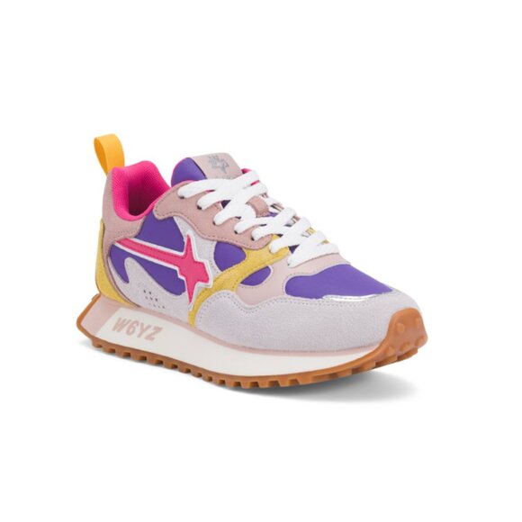 W6YZ White/purple Suede Loop Uni Sneakers - Picture 1 of 2